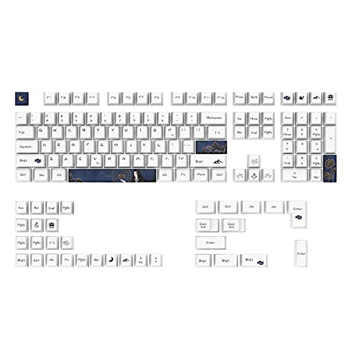 130 Tasten Cherry Profile Keycap PBT DYE-SUB Elektronisches Spiel-Tastenkappen-Set für GK61/64/68/84/980, mechanische Tastatur, PBT-Tastenkappen, 130-teiliges Set für Cherry MX-Schalter, mechanische