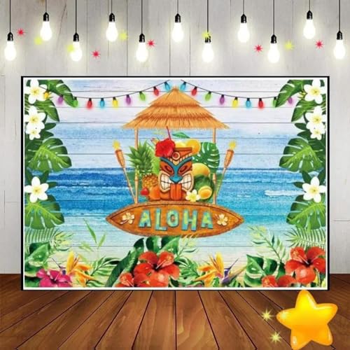 Sommer Tropisch Hawaiianisch Cartoon Hintergrund Fotografie Hintergründe Befreit Baby Dusche Dekoration Geburtstag Banner Foto 350x230cm