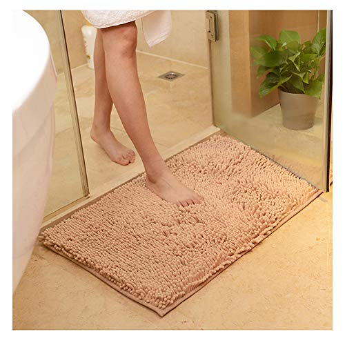 YOUCAI Badematte rutschfest Chenille Teppich Badteppich Verdickt Badezimmerteppich Weich Badeteppich Flauschige Mikrofaser Badvorleger, Supersaugfähig, Maschinenwaschbar,Braun,70x140