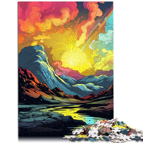 Puzzle, Lernspiele, Bezaubernde Sonnenuntergangslandschaft, 1000 Teile, Puzzle für Erwachsene, Holzpuzzle, Familienunterhaltungsspielzeug, 1000 Teile (50 x 75 cm)