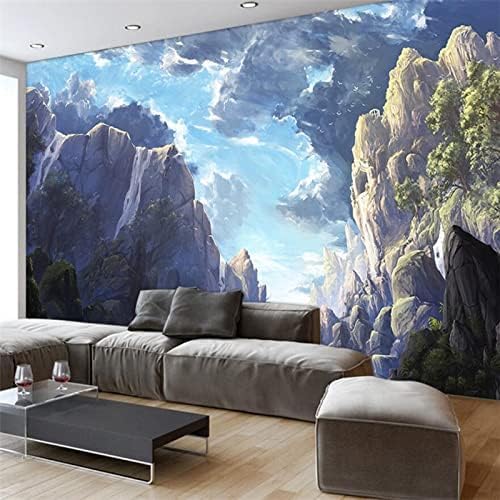 XLMING Porträt Landschaft Blaue Wand Küche Esszimmer Arbeitszimmer Wohnzimmer TV Hintergrund Wand 3D Tapete-150cm×105cm