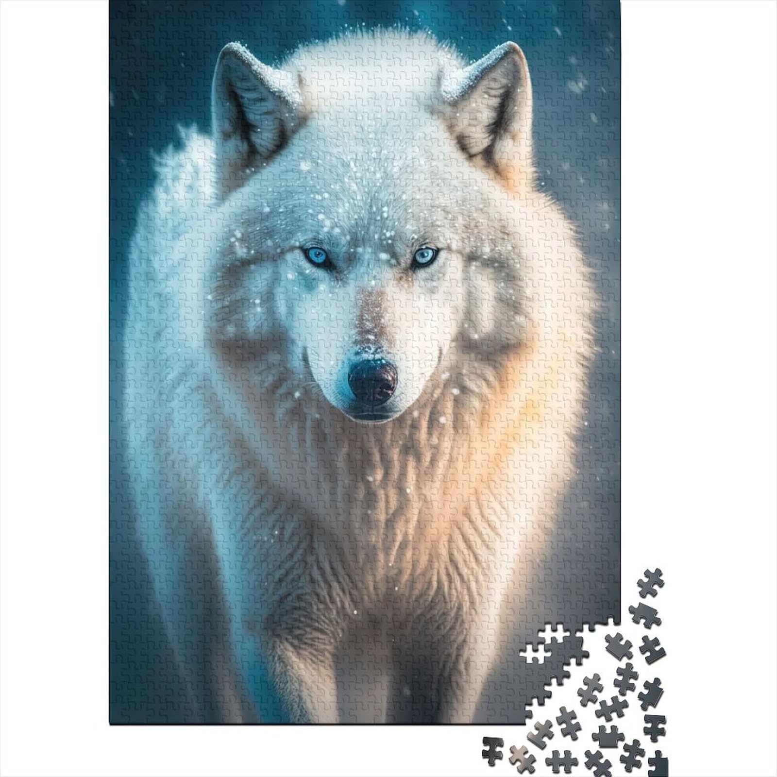 1000-teiliges Puzzle für Erwachsene, „Artic Wolf“-Puzzle für Erwachsene und Jugendliche von Educational Stress Relief Toy Puzzle (Größe: 75 x 50 cm)