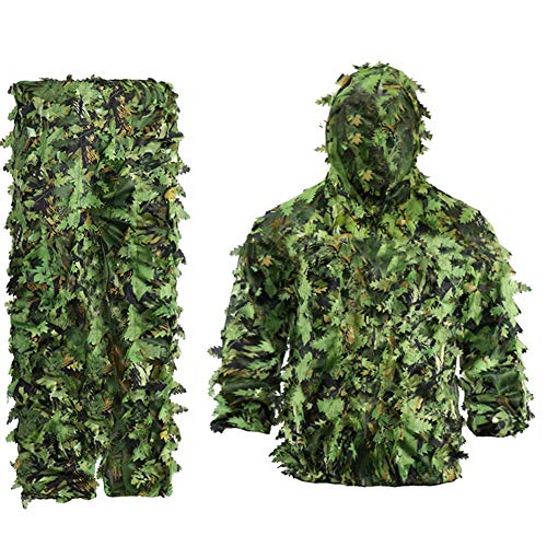 zabeto Sticky Flower Leaves Tarnanzug Jagd Anzug Woodland Camouflage Universal Camo Set (B)