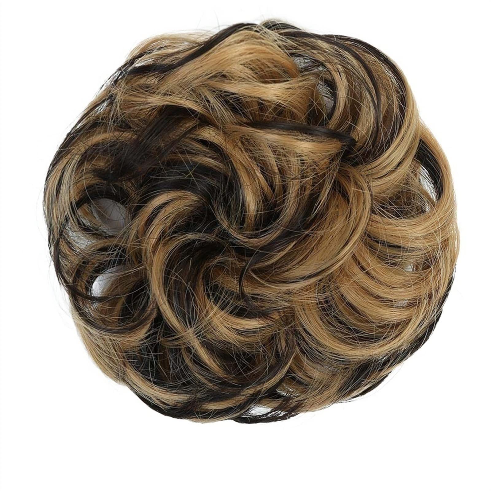 Bun Haarteile Lockiges gewelltes Haargummi-Donut-Chignon-Haarteil for Frauen, unordentlicher Dutt, Haarverlängerungen, synthetischer Haarknoten, elastisches Band, Haargummis, Hochsteckfrisur, Pferdesc