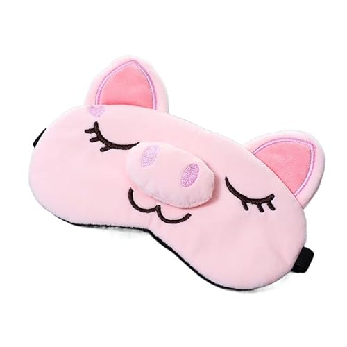 Übernachtung Taschen, Schlafmasken, Plüsch süße Schlafmaske Augenverband Kategorie Schwein Augenmaske Pflaster Nickerchen Baumwolle Damen Herren Augenmaske for Schlafen (Farbe: Rot) (Color : Pink, S