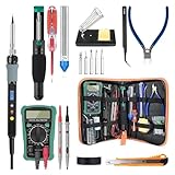 WLLKIY 60W Digital 100-480 ℃ Temperatur Einstellbar Lötkolben Kit Elektrische Multimeter Entlötpumpe Professionelle Schweißen DIY Se Sicher Und Stabil