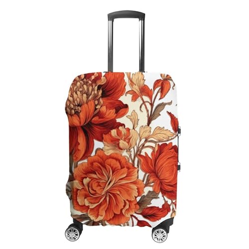 CSGJMYGS Reisegepäckabdeckung, elastisch, waschbar, modisch, kratzfest, rot, blühende Blumen, Kofferschutz, passend für 45,7 - 81,3 cm Gepäck, Stil-2, L