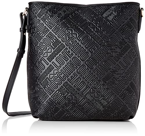 Love Moschino Damen Borsa Pu Embossed (Logo) Nero Umhngetasche, Mehrfarbig