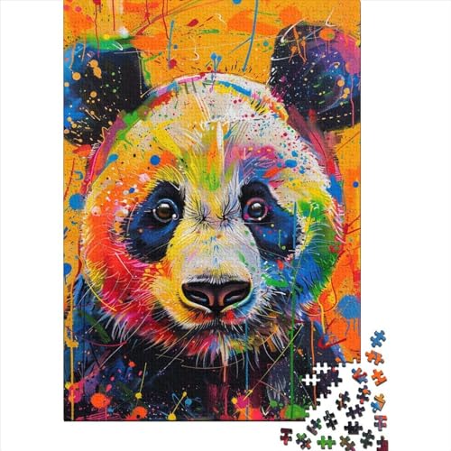 Tierpanda-Holzpuzzle für Erwachsene, Puzzles, schwierige und anspruchsvolle Puzzles mit 1000 Teilen, schwierige und anspruchsvolle Puzzles mit 1000 Teilen 29,53x19,69 Zoll