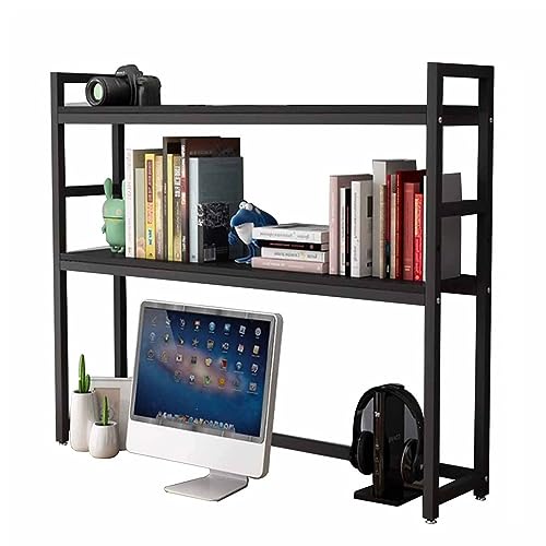 Verstellbares Schreibtisch-Bücherregal-Organizer-Rack - Schreibtisch-Bücherregal aus Holz und Metall, Schreibtisch-Bücherregal für Computertische, offenes Schreibtisch-Aufbewahrungsregal, für Ausste