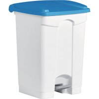 helit Tret-Abfalleimer , the step, , 45 Liter, weiß/blau