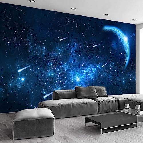 XLMING Abstrakt Blau Sternennacht Meteor Landschaft 3D Tapete Home Dekoration Wohnzimmer Sofa Schlafzimmer Tv Hintergrund Wand-150cm×105cm