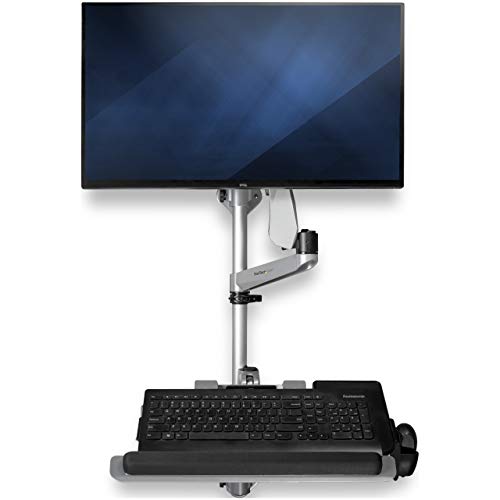 STARTECH.COM WALLSTSI1 Computer Workstation für die Wandmontage Beweglicher Monitorarm Tastaturarm Sitz Steh Schreibtisch