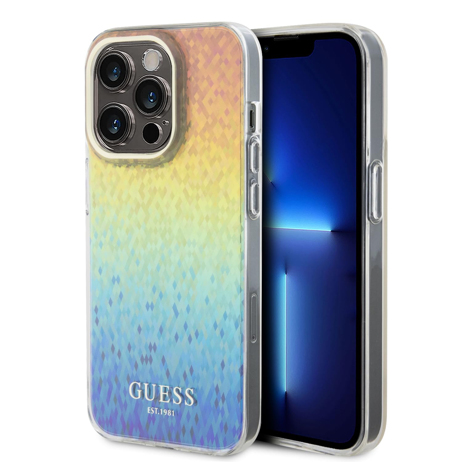 Guess GUHCP15LHDECMI Hülle für iPhone 15 Pro 6.1" Mehrfarben hardcase IML Faceted Mirror Disco Iridescent