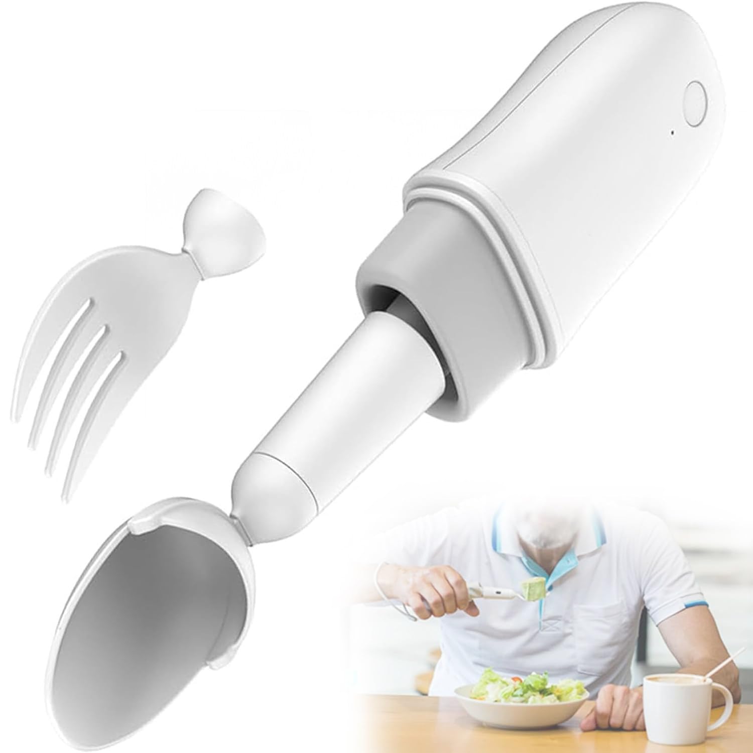 Qiang Cutlery for Parkinson Patients-Set,Parkinson-Löffel Rutschfester Löffel Und Gabel Für ältere Menschen, Geeignet Für ältere Menschen, Behinderte,Parkinson-Krankheit Und Arthritis-Patienten