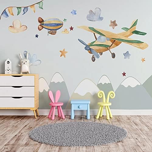 XLMING Cartoon Kreativ Flugzeug Luftballon Kinderzimmer 3D Tapete Home Dekoration Wohnzimmer Sofa Schlafzimmer Tv Hintergrund Wand-400cm×280cm