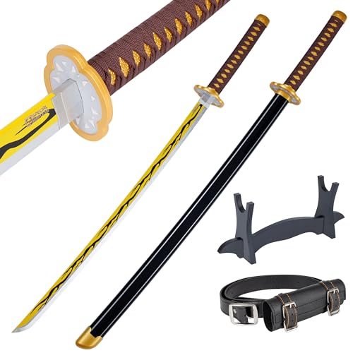 Bambus Anime Katana Cosplay Schwert, Katana Inspiriert Demon Slayer Schwert 105cm / 41 Zoll Hashira Pillars & Protagonist Katana, eine Vielzahl von Stilen zur Auswahl (Zenitsu Agatsuma's Nichirin)