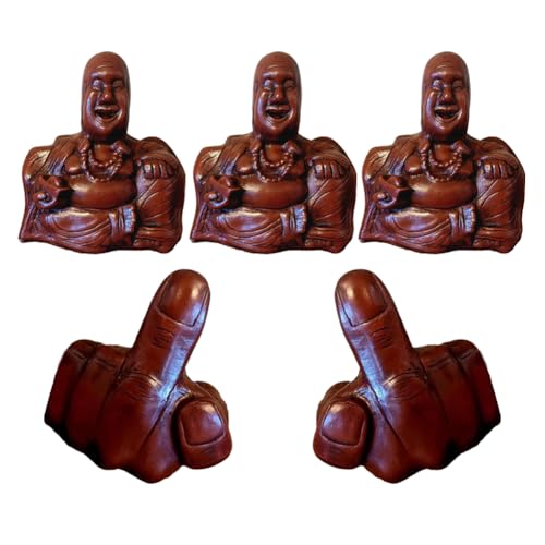 Asslye Mittelfinger Buddha Figur, The Buddha Flip Unerwartete Rückseite, Middle Finger Laughing Buddha Statue, Buddhas Dekofigur einzigartiges Geschenk für Freunde