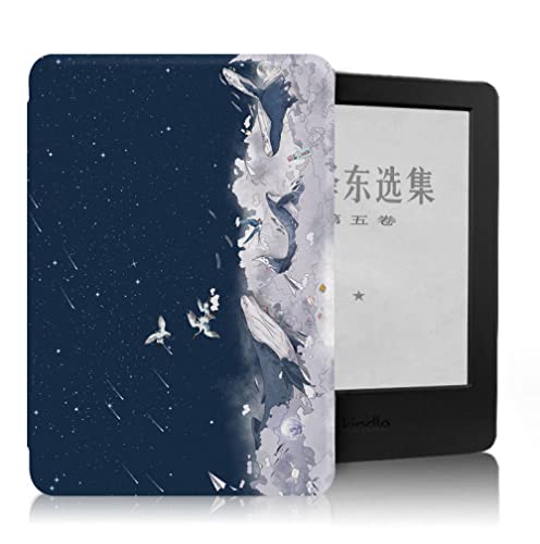 MeiLiSis Schutzhülle Für Kindle Voyage – Schlanke Hartschale, Schützende Smart Cover Mit Automatischer Sleep/Wake-Up-Funktion Für Kindle Voyage 2014 Nm460Gz, Kindle Voyage Blue Ocean Whale