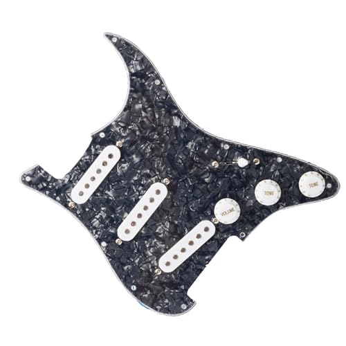 Standard-Pickguard-Tonabnehmer SSS E-Gitarren-Schlagbrett-Tonabnehmer, exquisites Frontcover-Gitarren-Standardteile-Set (Color : 2)