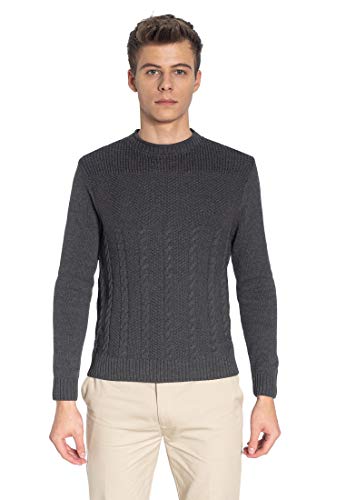 Merc of London Herren Parkmore Pullover, Marl Charcoal, Large