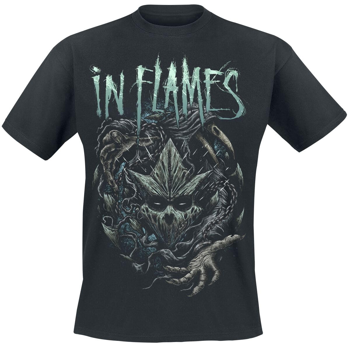 In Flames In Chains We Trust Männer T-Shirt schwarz XXL 100% Baumwolle Band-Merch, Bands