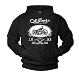 MAKAYA Chopper Kapuzenpulli für Herren schwarz Biker Logo Größe L