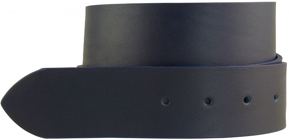 BELTINGER Gürtel aus Vollrindleder ohne Schnalle 4,5 cm | Jeans-Gürtel für Damen Herren 45mm | Breiter Leder-Gürtel | Marine 105cm