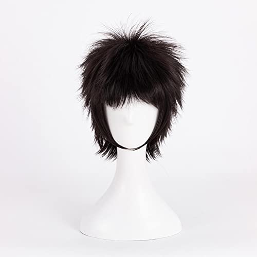 LINLINCD-Wig Anime Cosplay Anime-Rollenspiel for Trafalgar D Water Law Cosplay-Perücken schwarzes kurzes hitzebeständiges Kunsthaar