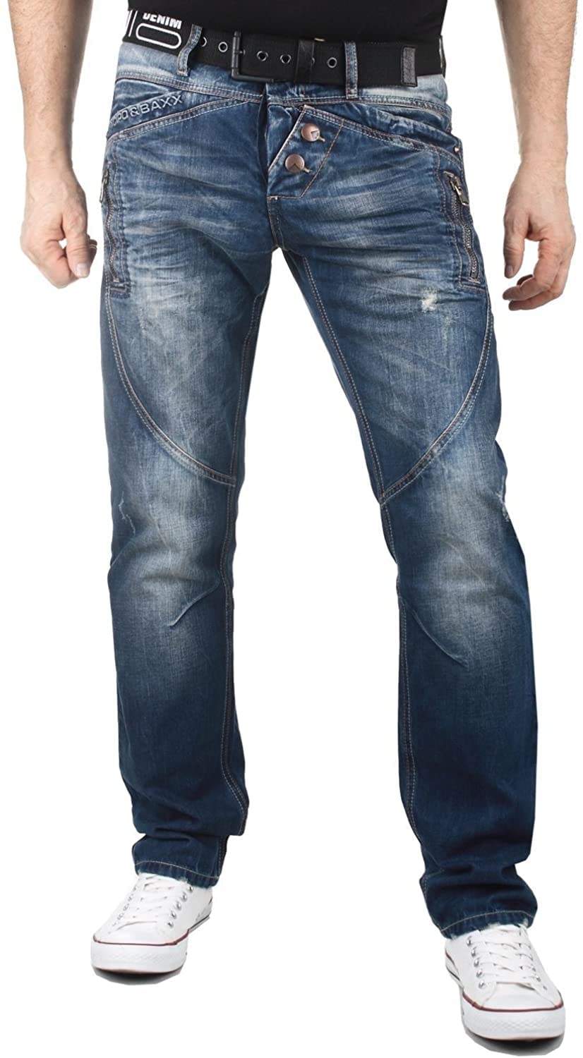 Cipo & Baxx Herren Straight Jeans C44017 (Blau, 32)