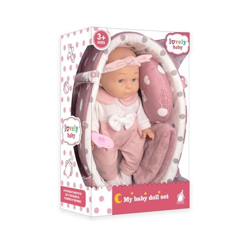 Aurgiarme 30cm Simulation Baby Realistische Wiedergeburt Mit Nippel Stubenwagen Kissen Für Baby Kind Beschwichtigen Begleiten