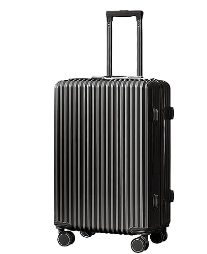 Koffer Trolley Reisekoffer ABS-Hartschalenkoffer Mit Rädern, Nass- Und Trockentrenntasche, Leichtes Gepäck Koffer Gepäck Rollkoffer (Color : Black, Size : 22 inch)