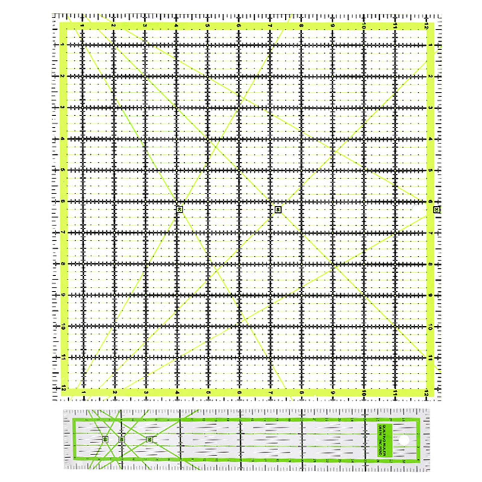 Quilt-Lineal Patchwork Lineal Quadratisches Nählineal mit farbigen Rastern Linien Stoff Schneidelineal