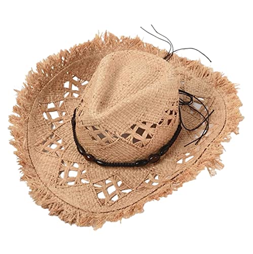 YIHANSS Sonnenhut Strandhut Faltbarer Strohhut Damen Strand Sonnenhut Handgemachter Hut Bucket Hat Sommer Strohhut Hüte