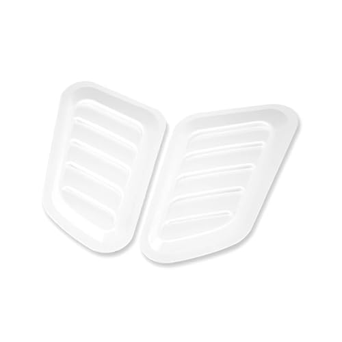 Induktion Schlauch Kit Universal Dekorieren Für ABS Auto Air Flow Intake Hood Scoop Vent Bonnet Abdeckung Auto Zubehör 2Pcs Auto Luftansaug(White)