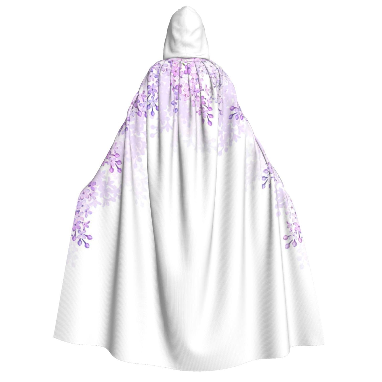 WURTON Framing Lilac Flowers in Blossom Print Unisex Kapuzenumhang Halloween Karneval Vampir Cosplay Umhang Kapuzenumhang Kostüm