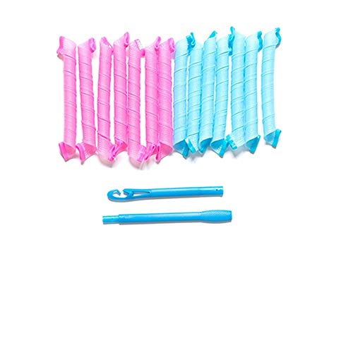 Hair Curler Rolls 12st 18pcs 30cm 45cm Lange Magic Hair Roller Lockenwickler Spiral Curls weiche magische Curle Lockenwickler DIY Haar-Styling Locken-Werkzeuge DIY Wave Styling Kit(Wave roll 45cm)