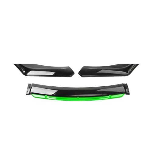 Splitter Universelle 3-teilige Frontschaufel Automobil 4-teilig Mit Frontlippe Die Die Vordere Stoßstange Umgibt Frontauto Frontstoßstangenlippe Body Kit Frontlippe(Black and Green)