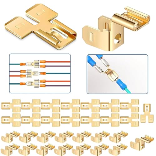 Oladfiop Piggyback-Flachstecker, Schnelltrenn-Adapter für Elektrische Kabel, Flachstecker, 30 Stück