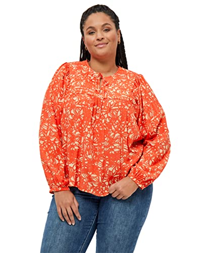 Peppercorn Millie Danea Bluse Kurve | Bluse Damen In Orange | Frühling Bluse Elegant | Größe 48