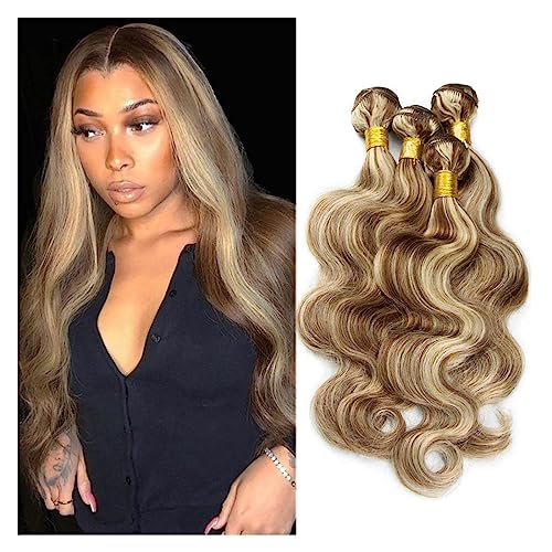 Human Hair Bundles Highlight Menschliches Haar Bundles P4/613 Highlight Bundles for Schwarze Frauen Remy Körper Welle Asche Blonde Farbige Menschliches Haar weben 1/3 Bundles human hair weave(Color:22