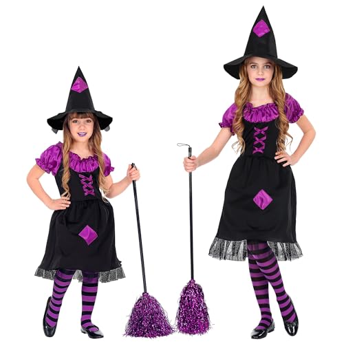 WIDMANN MILANO PARTY FASHION - Kinderkostüm Hexe, Kleid, Hexenhut, Märchen, Faschingskostüme, Halloween