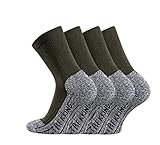 TippTexx24 4Paar Performance Trekkingsocken, Wandersocken für Damen (35-38, OLIV)