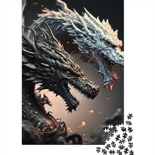 Puzzle „Brave Dragon“ für Erwachsene und Jugendliche, Holzpuzzle, Puzzle für Erwachsene und Jugendliche, tolles Geschenk für Erwachsene, Spiele, 75 x 50 cm