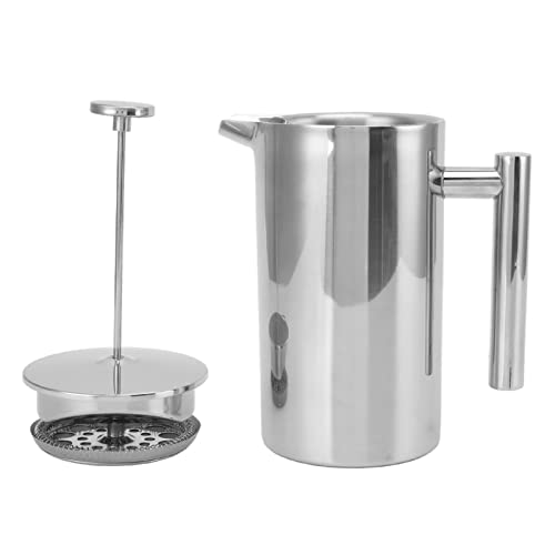 1000 ml French Press Kaffeemaschine, 304 Edelstahl Kaffeepresse Tragbare Kaffeemaschine mit Kammerkolben und Filtern Schnelle Kaffee- und Espressomaschine (Size : 1000ml)