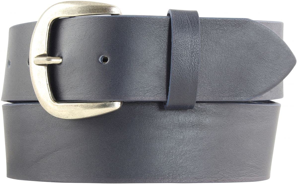 BELTINGER Jeansgürtel aus Vollrindleder 4,5 cm | Breiter Ledergürtel für Damen Herren 45mm | Leder-Gürtel aus echtem Leder | Marine 100cm