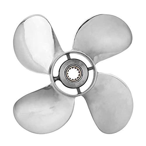 Jodriva 11 5/8 x 12 Zoll RH Außenbordpropeller for Boote, 4 Flügel, Edelstahl, for Yamaha, 25–60 PS Außenbordmotor Propeller für Außenbordmotoren