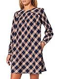 Superdry Damen Woven Mini Casual Dress, Navy Check, M