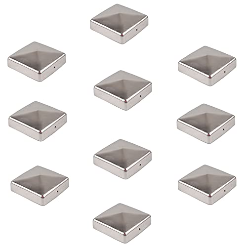 10x Edelstahl Pfostenkappe Abdeckkappe für Pfosten Pyramide 121 mm 12x12 cm