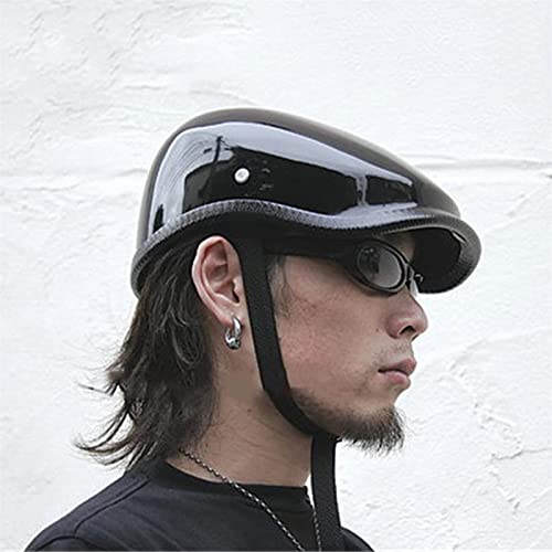 BGMKE Motorradhelm Halboffener Motorrad-Halbhelm ECE Zertifizierung Halbschale Jet-Helm Für Herren Damen Retro Brain-Cap Helm Rollerhelm Chopperhelm Half Shell Helm Retro Half Helm